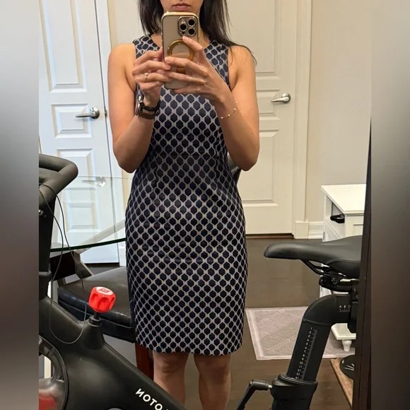 Elegant Banana Republic Navy and cream Sleeveless Dress - Picture 5 of 7